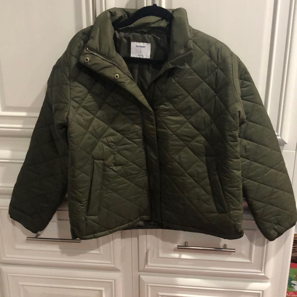 Army green old navel coat